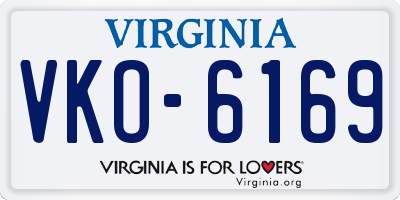 VA license plate VKO6169
