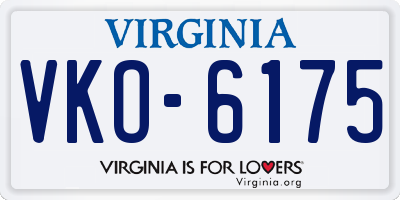 VA license plate VKO6175