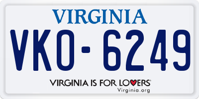 VA license plate VKO6249