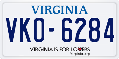 VA license plate VKO6284