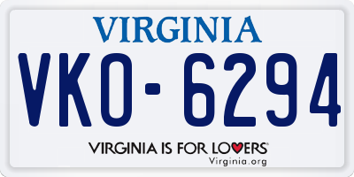VA license plate VKO6294