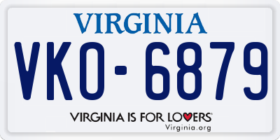 VA license plate VKO6879