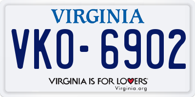 VA license plate VKO6902