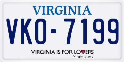 VA license plate VKO7199