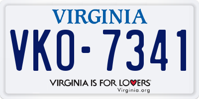 VA license plate VKO7341