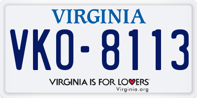 VA license plate VKO8113