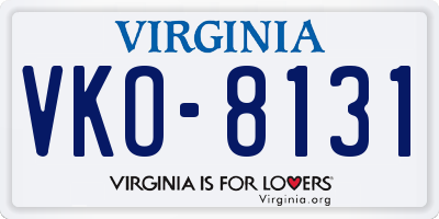 VA license plate VKO8131