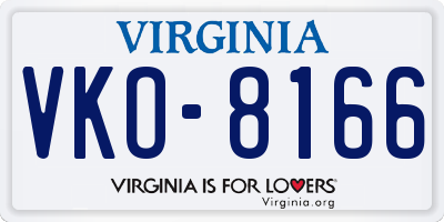 VA license plate VKO8166