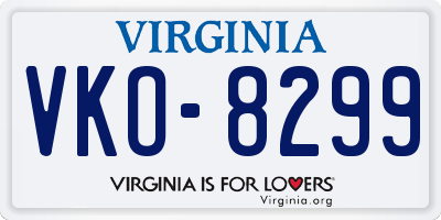 VA license plate VKO8299