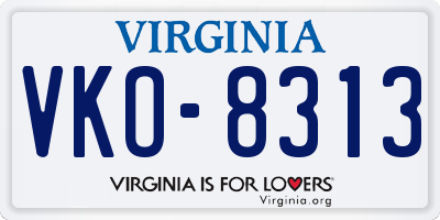 VA license plate VKO8313