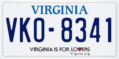 VA license plate VKO8341