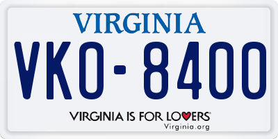 VA license plate VKO8400