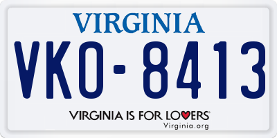 VA license plate VKO8413