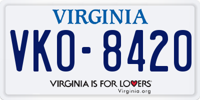 VA license plate VKO8420