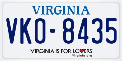 VA license plate VKO8435