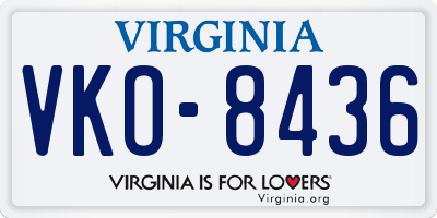VA license plate VKO8436