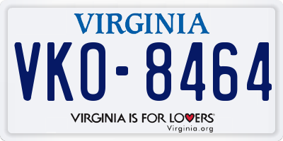 VA license plate VKO8464