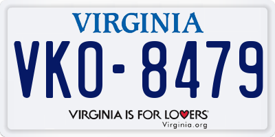 VA license plate VKO8479