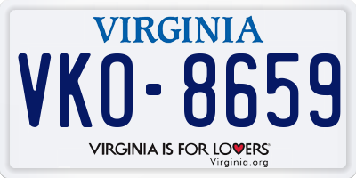 VA license plate VKO8659