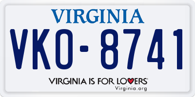VA license plate VKO8741