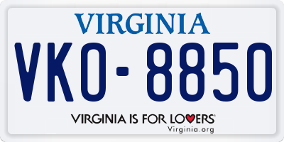 VA license plate VKO8850