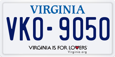 VA license plate VKO9050