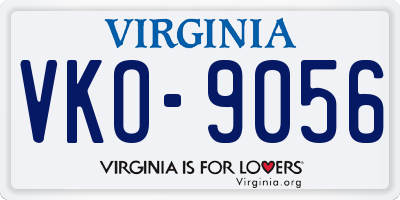 VA license plate VKO9056