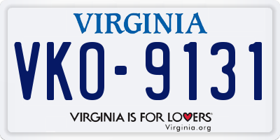 VA license plate VKO9131