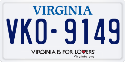 VA license plate VKO9149