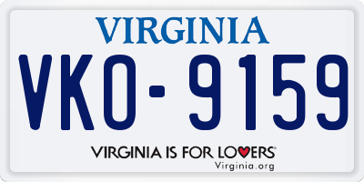 VA license plate VKO9159