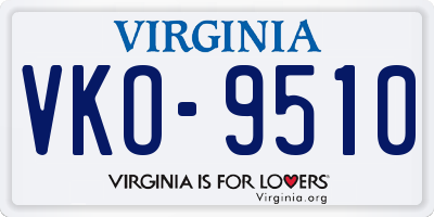 VA license plate VKO9510
