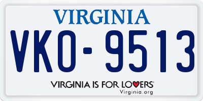 VA license plate VKO9513