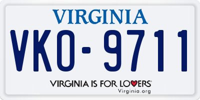 VA license plate VKO9711