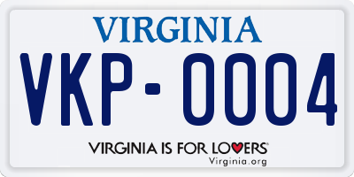 VA license plate VKP0004
