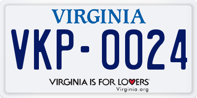 VA license plate VKP0024