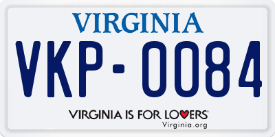 VA license plate VKP0084