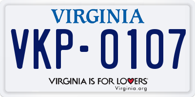 VA license plate VKP0107