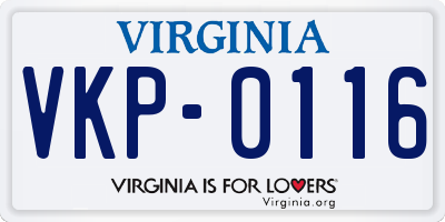 VA license plate VKP0116