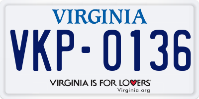 VA license plate VKP0136