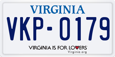 VA license plate VKP0179
