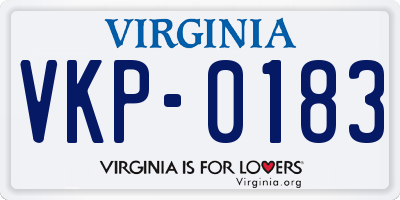 VA license plate VKP0183
