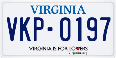 VA license plate VKP0197
