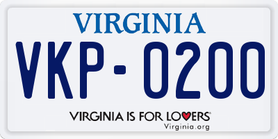 VA license plate VKP0200