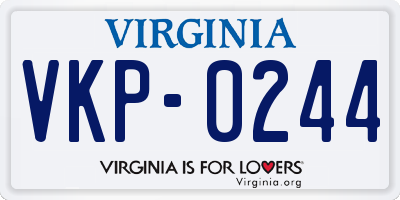 VA license plate VKP0244