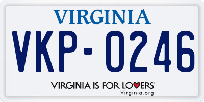 VA license plate VKP0246