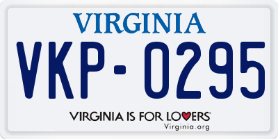 VA license plate VKP0295
