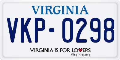 VA license plate VKP0298