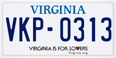 VA license plate VKP0313