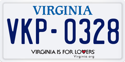 VA license plate VKP0328