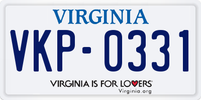 VA license plate VKP0331